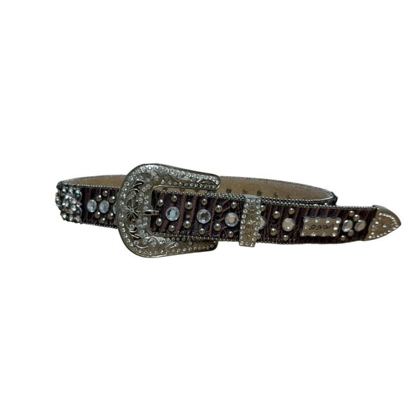 BHW BELT RHINESTONE RODEO WESTERN COWGIRL BLING STUDDED JEWELS EMBELLISHED - M - Picture 1 of 7